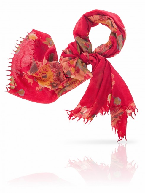 Палантин Женский W-BRUSH.FLOWER/MAROON